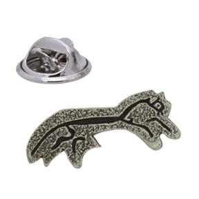 Uffington White Horse ancient Oxfordshire chalk figure antique silver pewter lapel pin and butterfly clasp