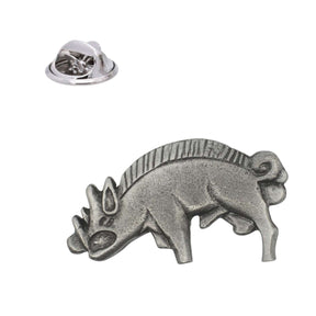 Bosworth Boar Richard III medieval heraldic wild boar pewter lapel pin with butterfly clasp