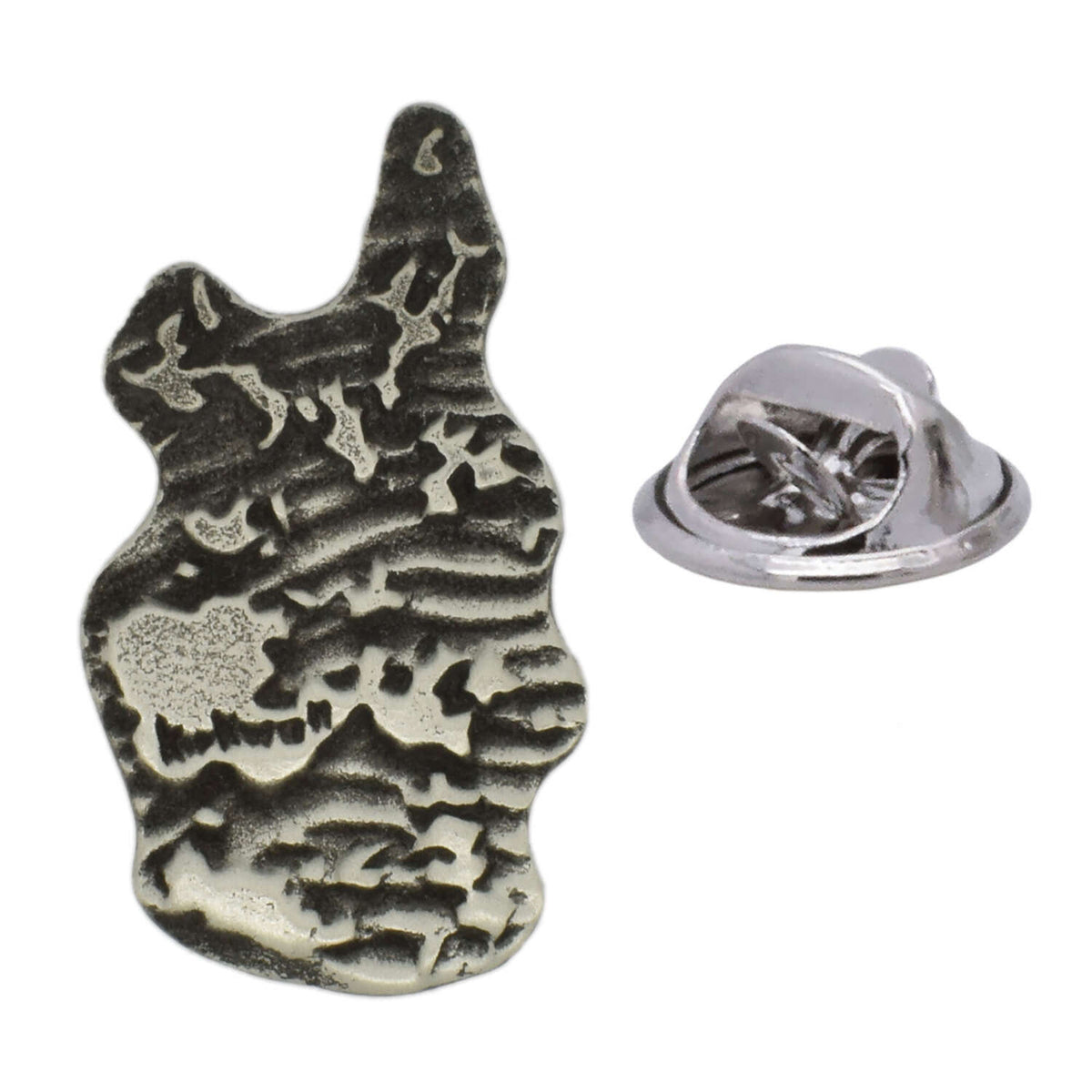 Orkney Islands Scotland outline antique silver pewter lapel pin with butterfly clasp