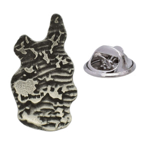 Orkney Islands Scotland outline antique silver pewter lapel pin with butterfly clasp
