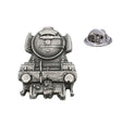 Flying Scotsman steam railway locomotive front view antique silver pewter lapel pin badge