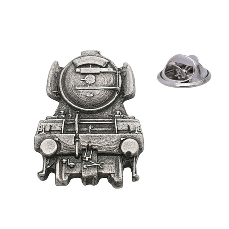 Flying Scotsman steam railway locomotive front view antique silver pewter lapel pin badge