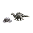 Spinosaurus sail-backed dinosaur antique silver pewter lapel pin badge with butterfly clasp