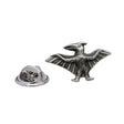 Pterodactyl prehistoric flying reptile pewter lapel pin with outstretched wings and butterfly fastening