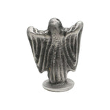 English-made pewter ghost figurine ornament rear view showing draped folds on circular base XDHORN0541
