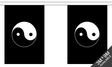 Flagmania Yin Yang (Black) Bunting, 9 metre bunting
