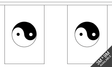 Flagmania Yin Yang (White) Bunting, 9 metre bunting