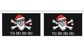 Yo Ho Ho Pirate Horizontal 3 metre bunting, 10 flags - Flagmania