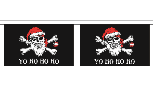 Yo Ho Ho Pirate Horizontal 3 metre bunting, 10 flags - Flagmania
