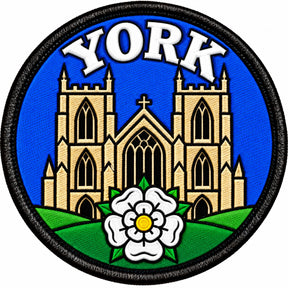 York Minster Cathedral Yorkshire White Rose 80mm Embroidered Patch