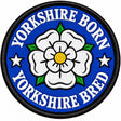 Yorkshire Born Yorkshire Bred White Rose 80mm Embroidered Patch