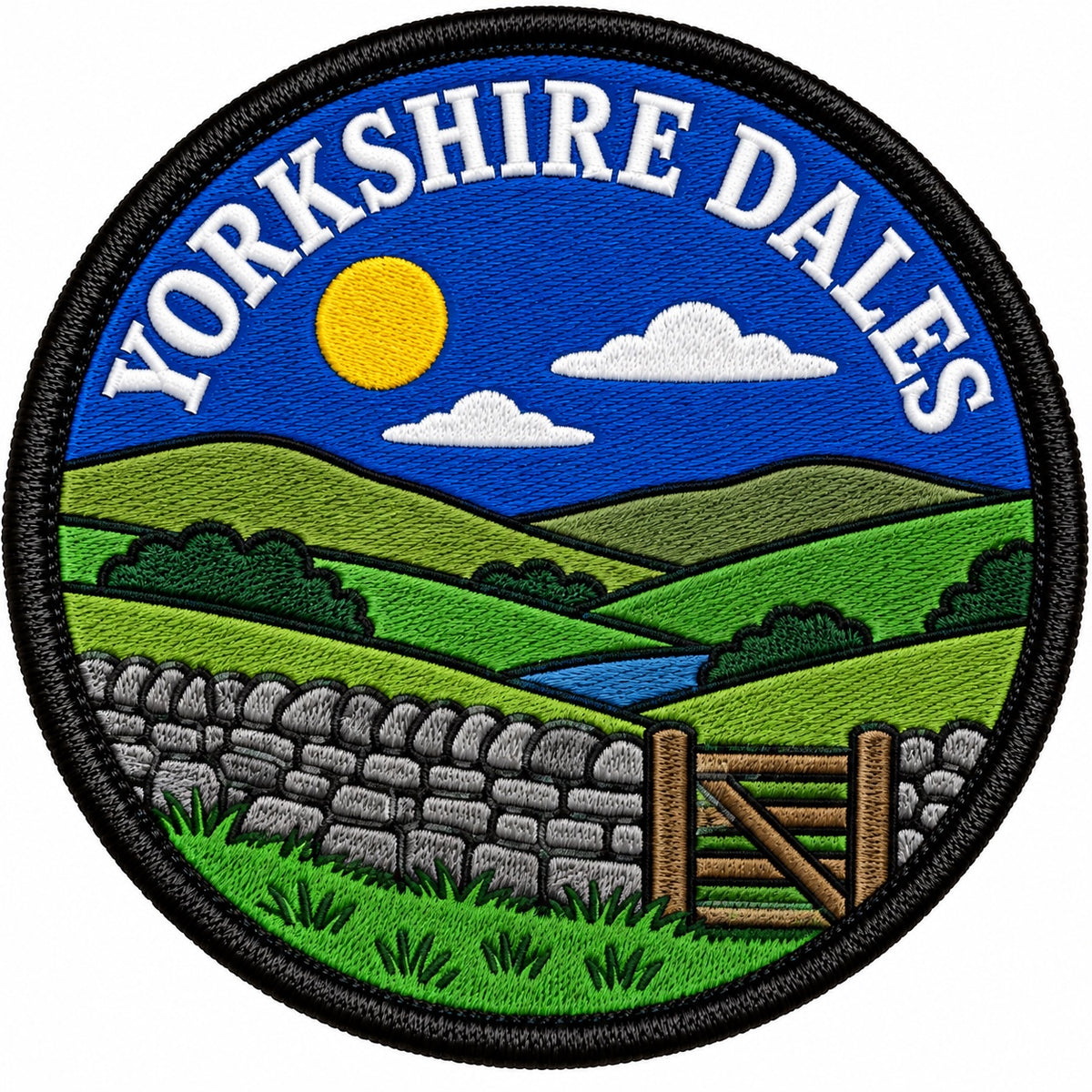 Yorkshire Dales Countryside Landscape 80mm Embroidered Patch