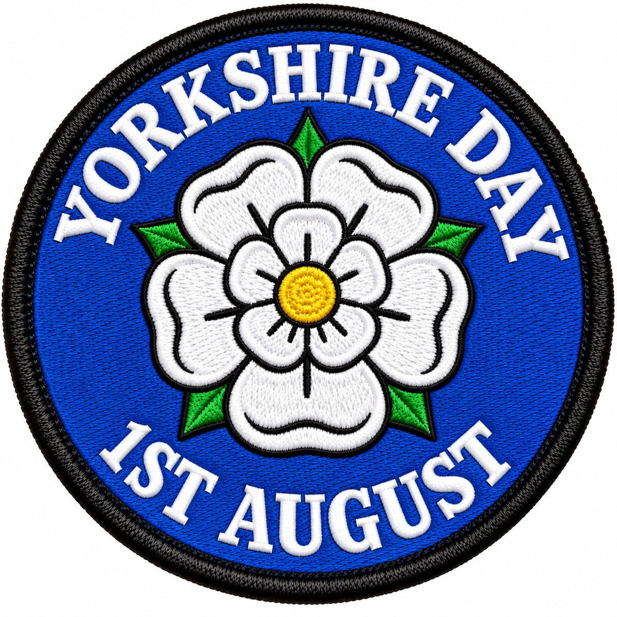 Yorkshire Day 1st August White Rose 80mm Embroidered Patch