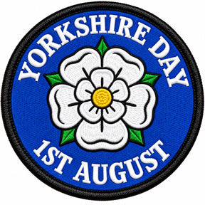 Yorkshire Day 1st August White Rose 80mm Embroidered Patch