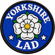 Yorkshire Lad White Rose 80mm Embroidered Patch