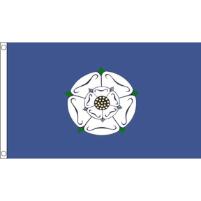 Yorkshire Old flag with central white rose on blue, 5ft x 3ft