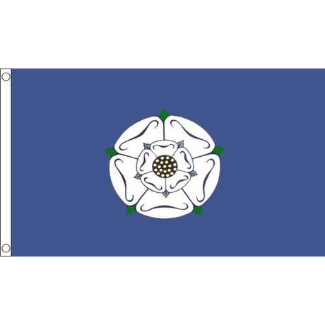 Yorkshire Old flag with central white rose on blue, 5ft x 3ft