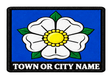 Yorkshire personalised county patch artwork preview, 90 x 60mm