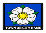 Yorkshire personalised county patch artwork preview, 90 x 60mm