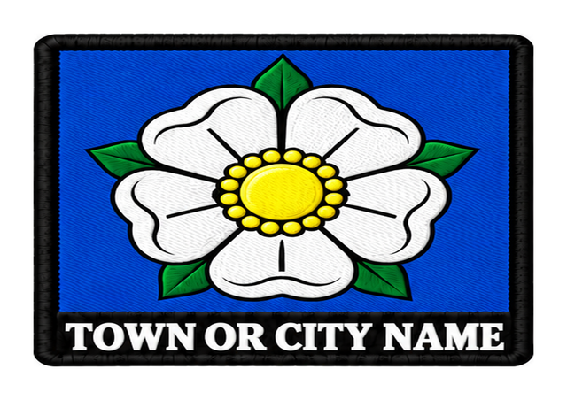 Yorkshire personalised county patch artwork preview, 90 x 60mm