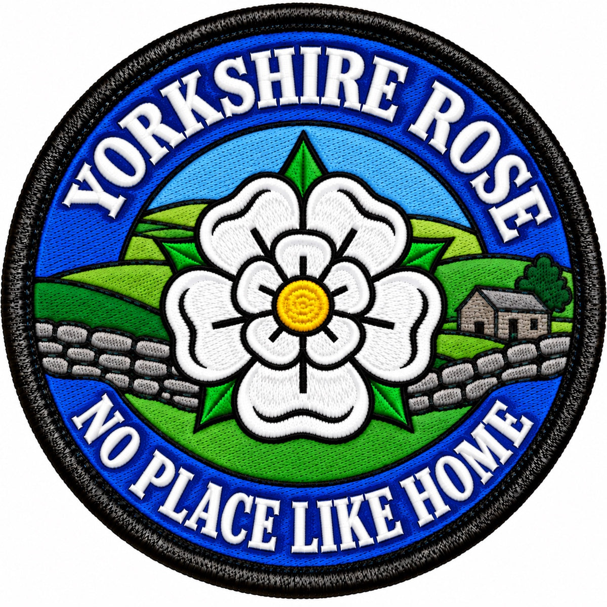 Yorkshire Rose No Place Like Home 80mm Embroidered Patch