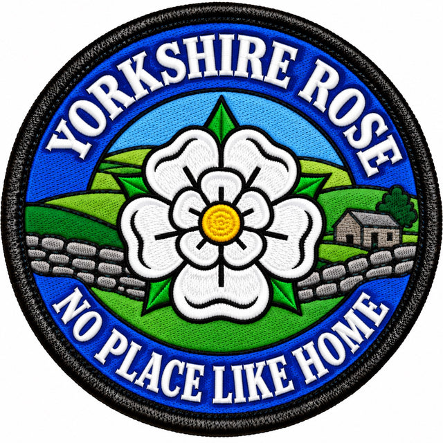Yorkshire Rose No Place Like Home 80mm Embroidered Patch