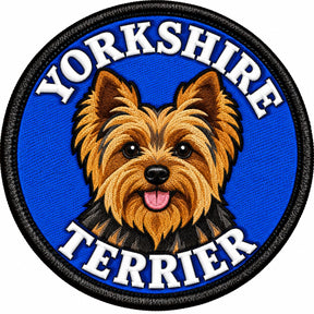 Yorkshire Terrier Dog Portrait 80mm Embroidered Patch