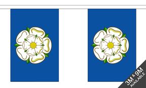 Yorkshire New 3 metre bunting, 10 flags - Flagmania